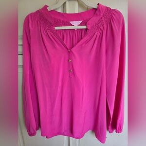 Lilly Pulitzer SILK Pink Blouse Medium